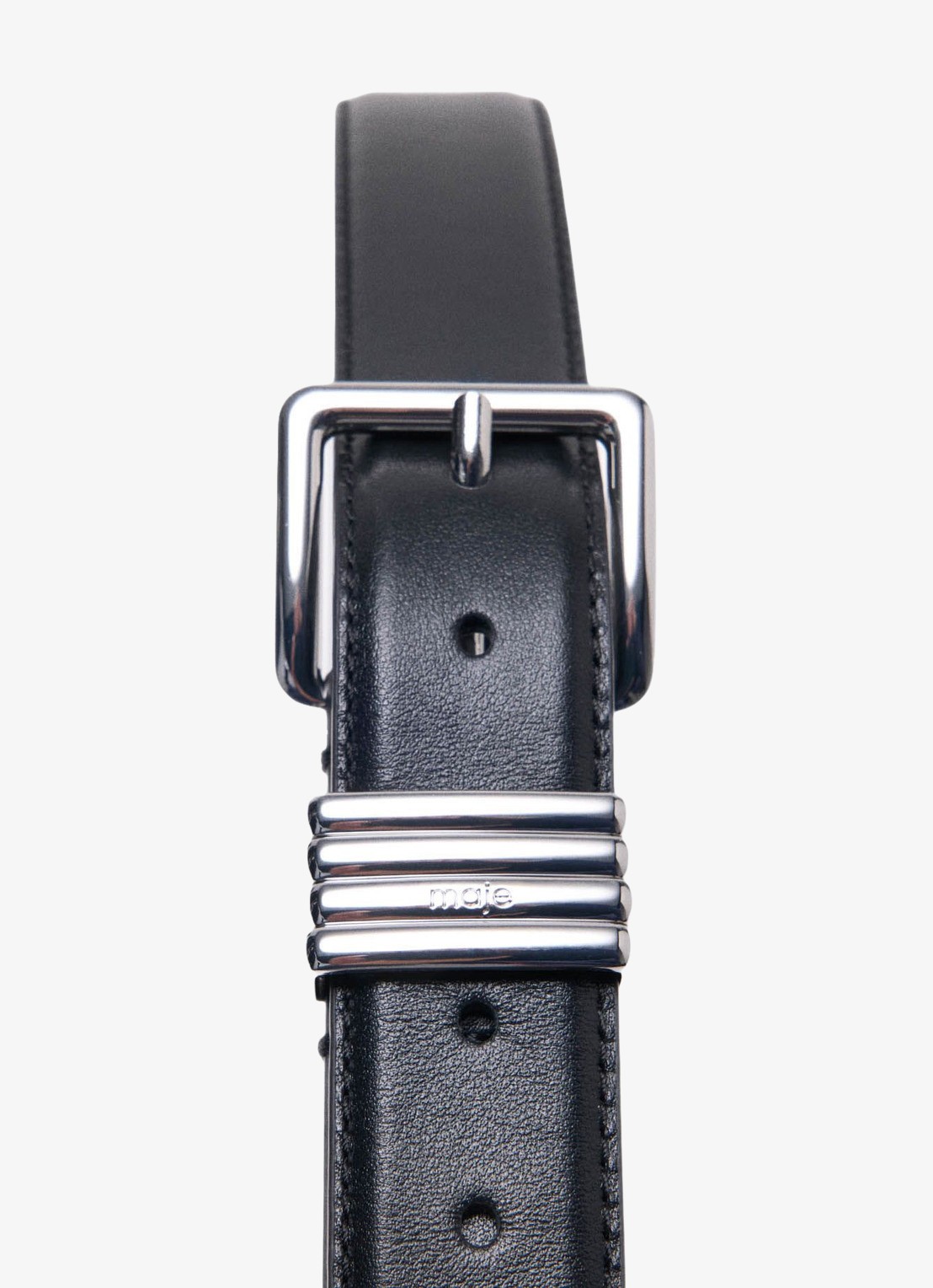 Maje Riem van leer - detail 6 zwart