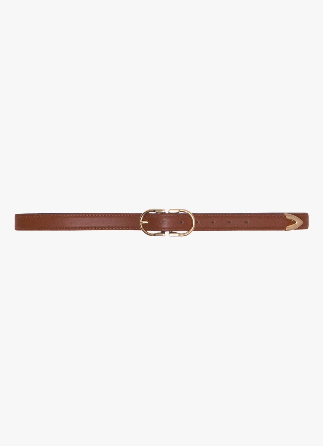 Maje Riem van leer - voorkant camel