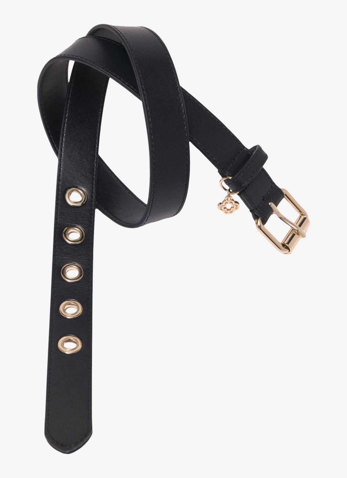 Maje Riem van leer - detail 3 zwart