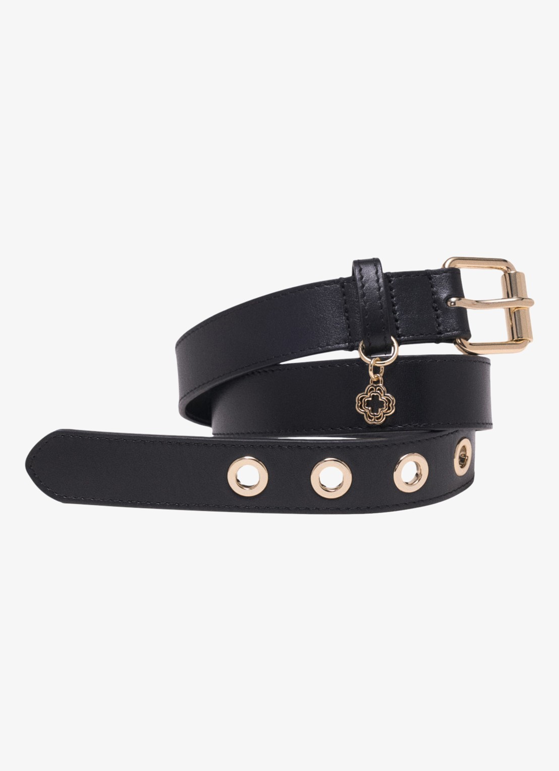 Maje Riem van leer - voorkant 6 zwart