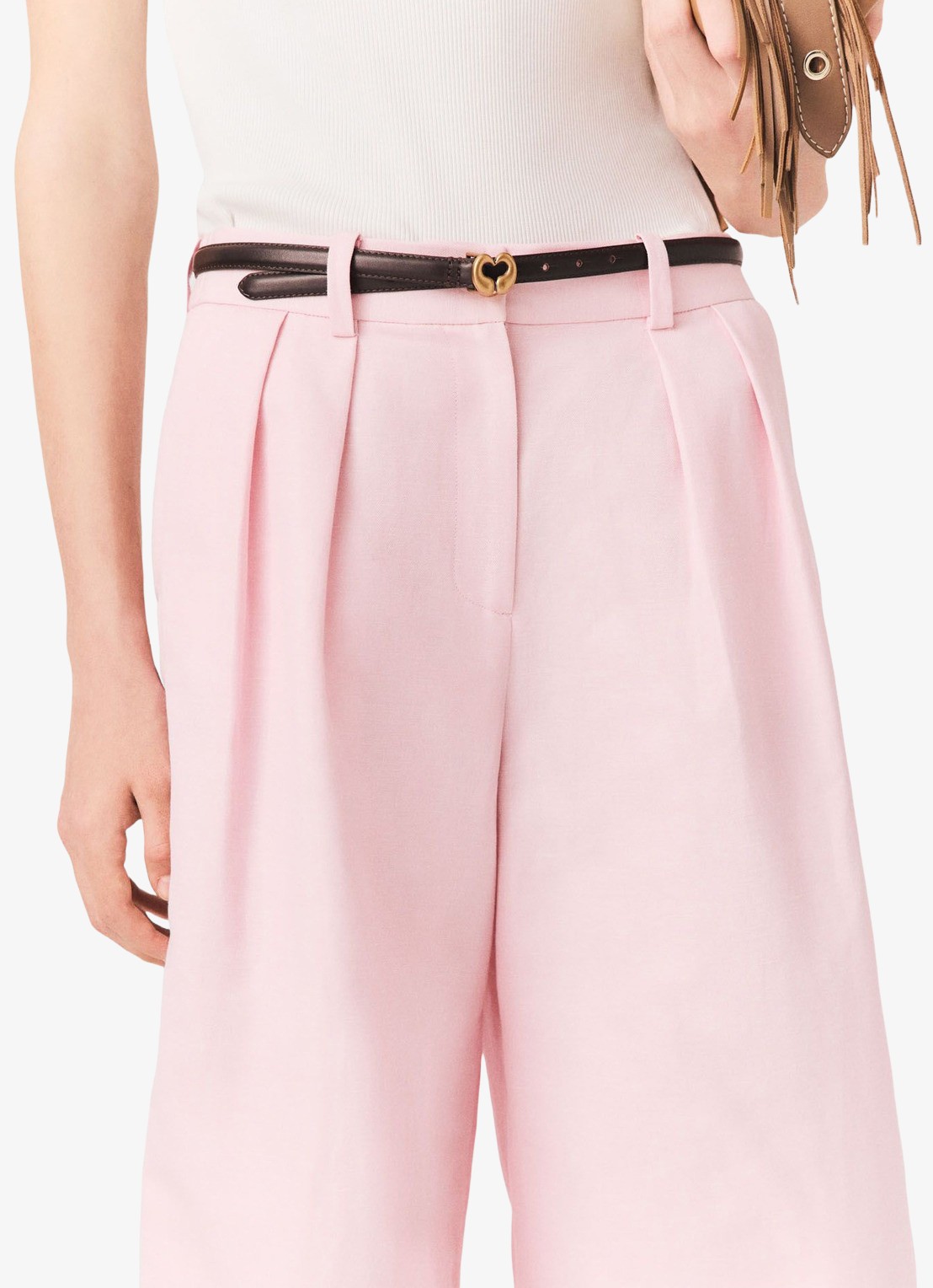 Maje Riem van leer - voorkant 2 jeans