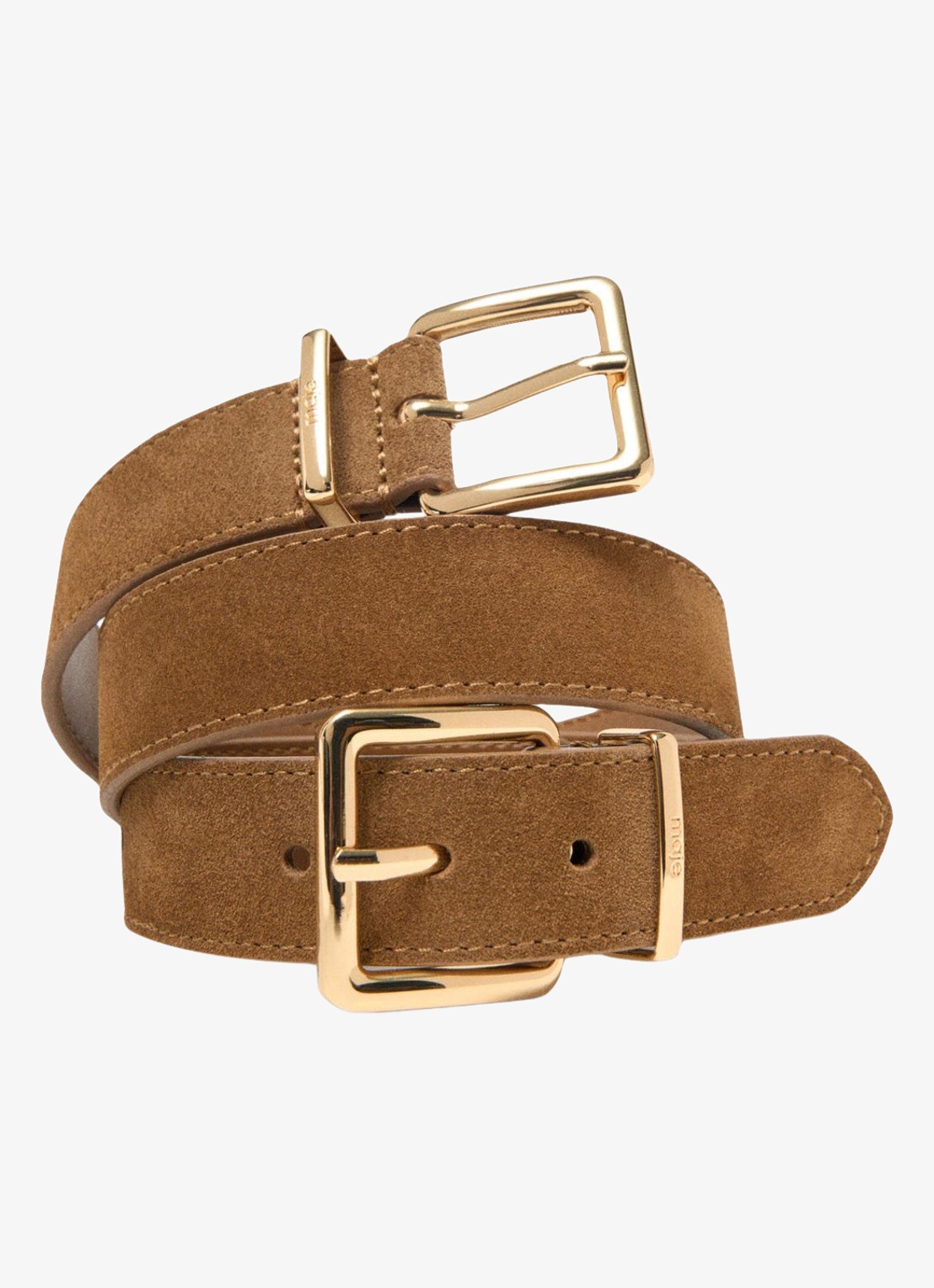 Maje Riem van suède - detail 2 camel