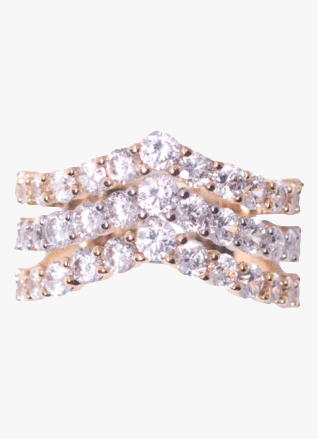 Maje Ring met zirkonia - voorkant 2 goud