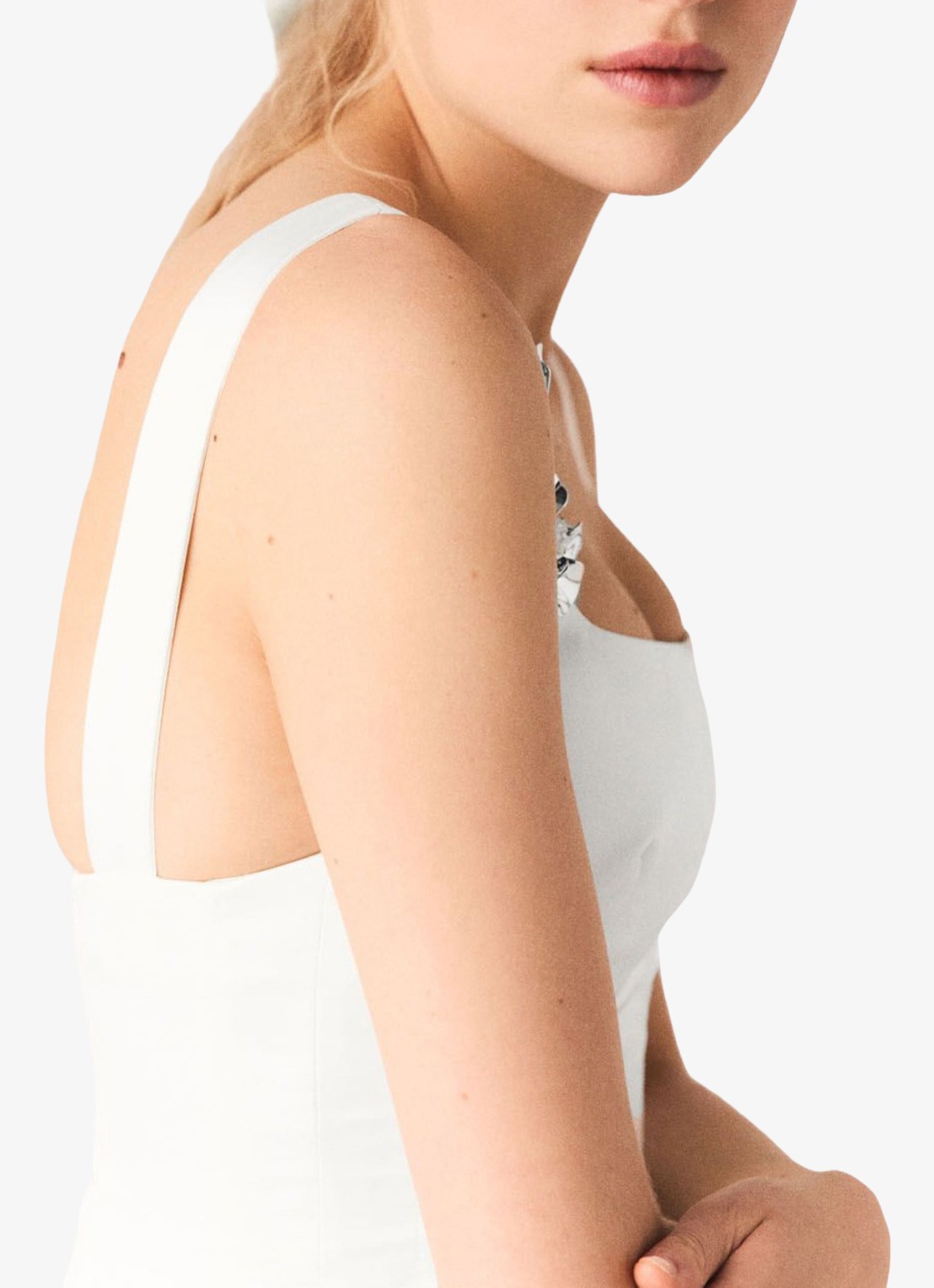 Maje Ripalace mini jurk met bloem detail - detail 7 wit