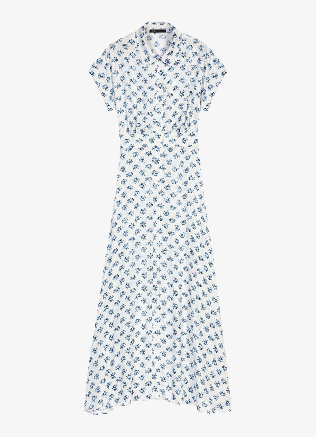Maje Rubarsemi blousejurk met bloemenprint - voorkant 7 blauw