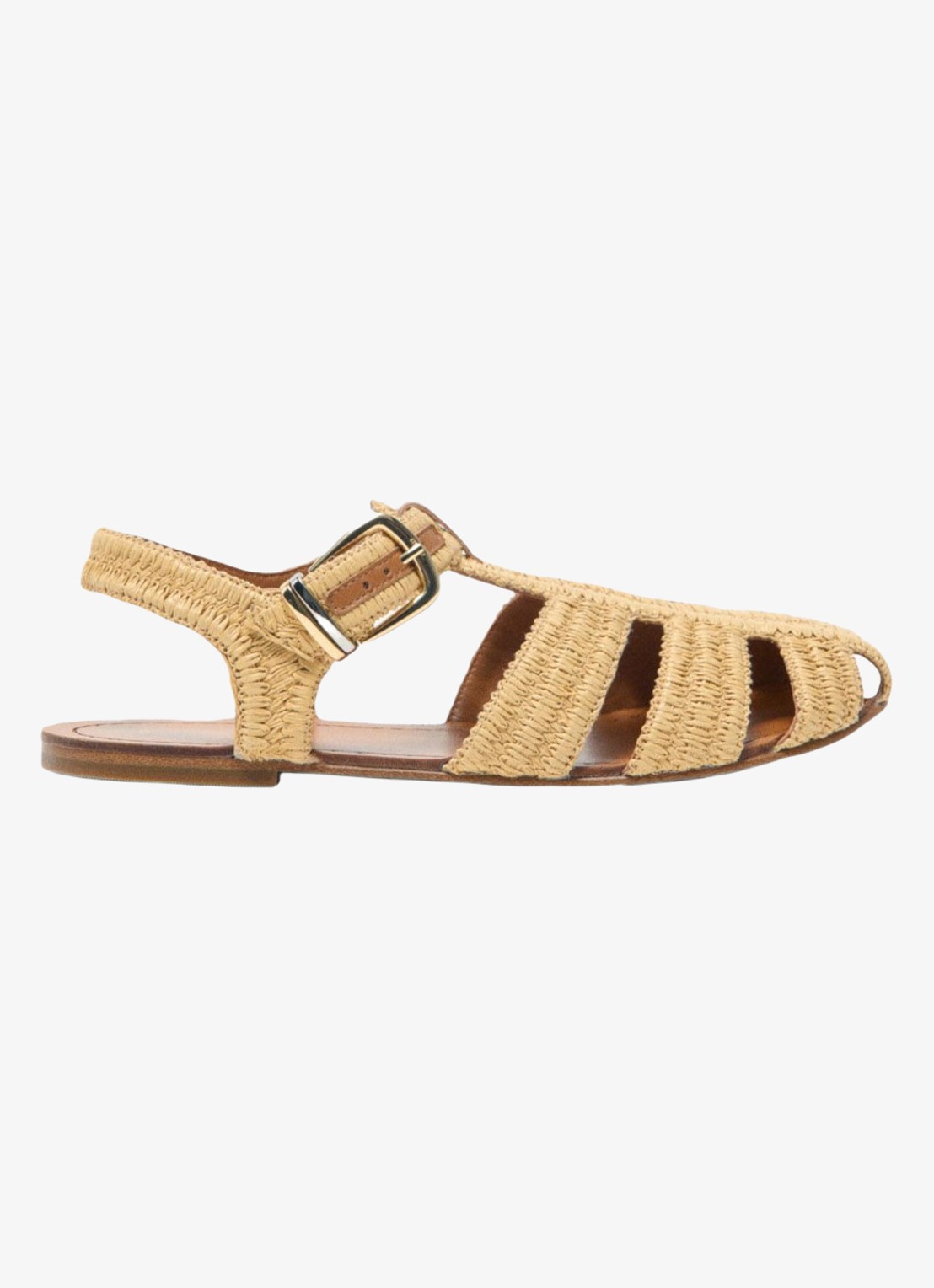 Maje Sandaal met gevlochten detail - voorkant 6 beige