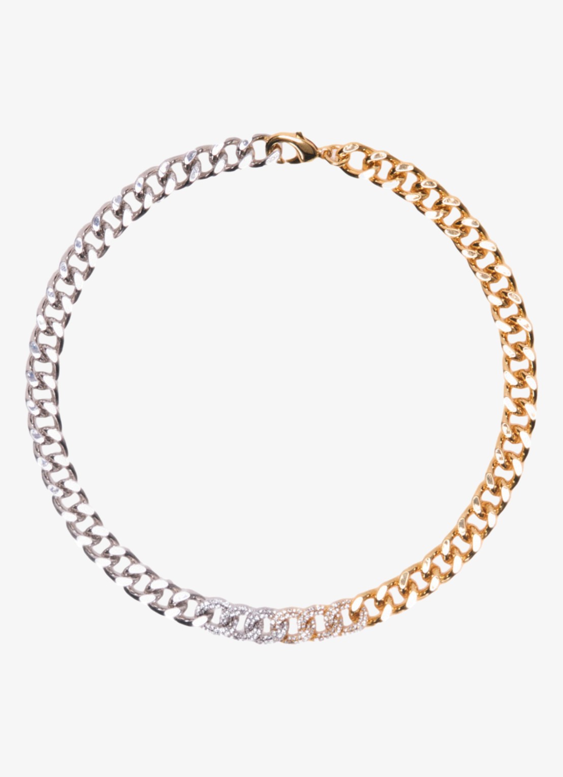 Maje Schakelketting met zirkonia - voorkant multicolor