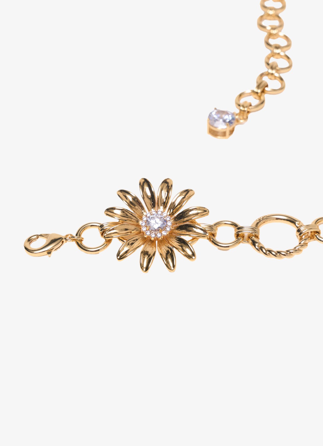 Maje Schakelriem met zirkonia - detail goud