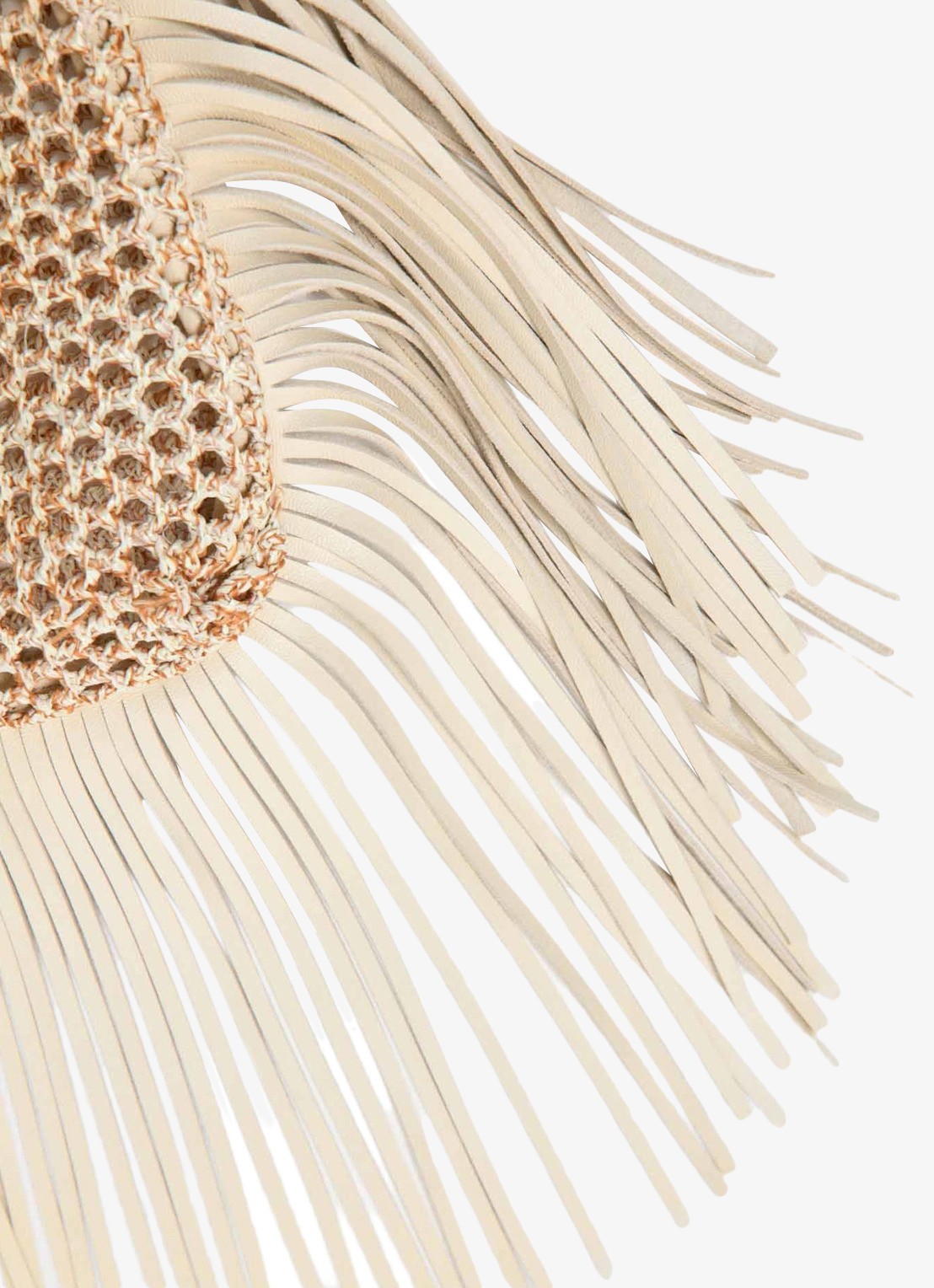 Maje Schoudertas met franjes - achterkant 8 beige