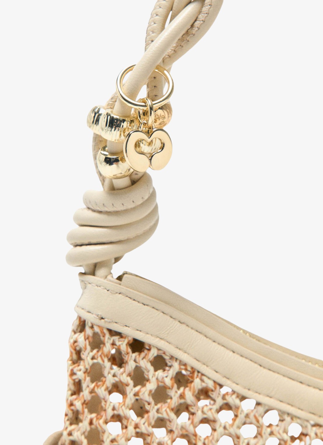 Maje Schoudertas met franjes - detail 3 beige