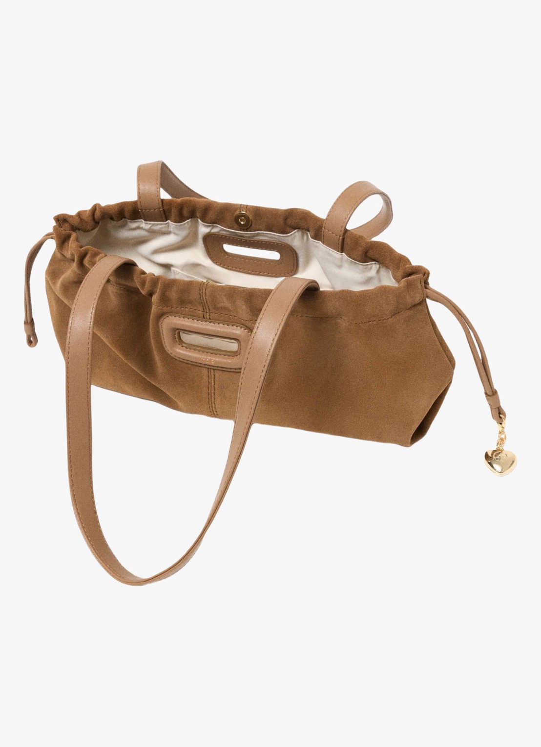 Maje Schoudertas met hanger - achterkant 3 camel