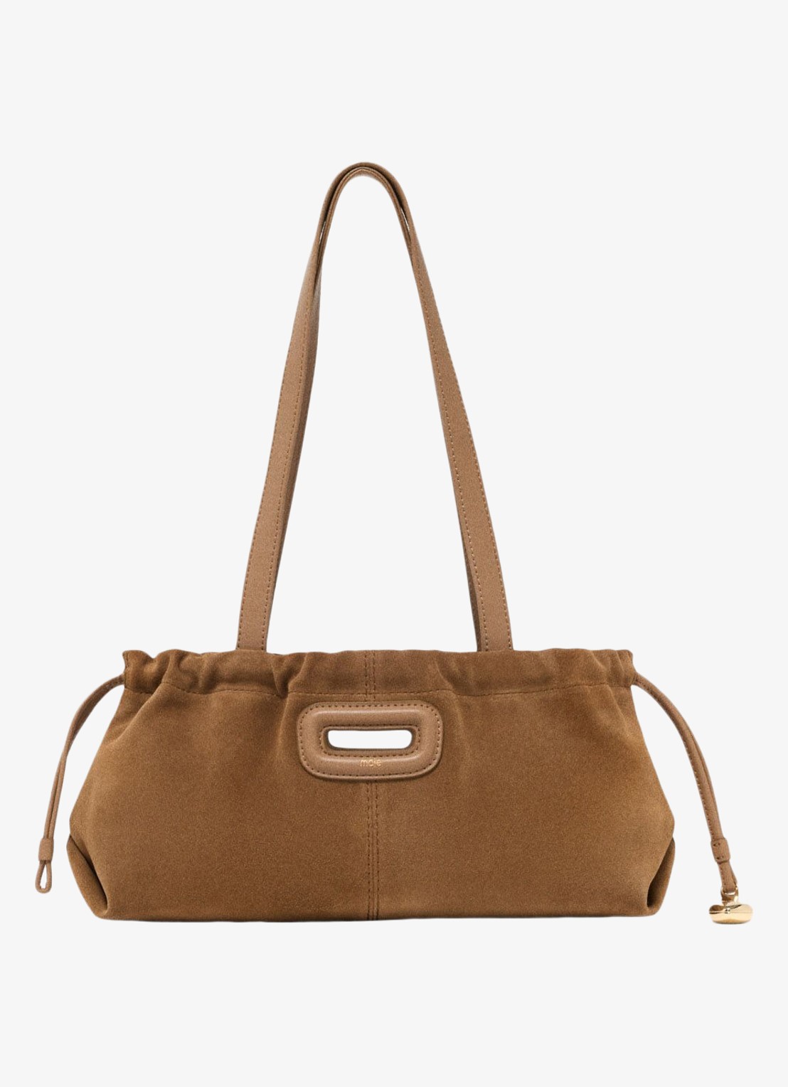 Maje Schoudertas met hanger - voorkant camel