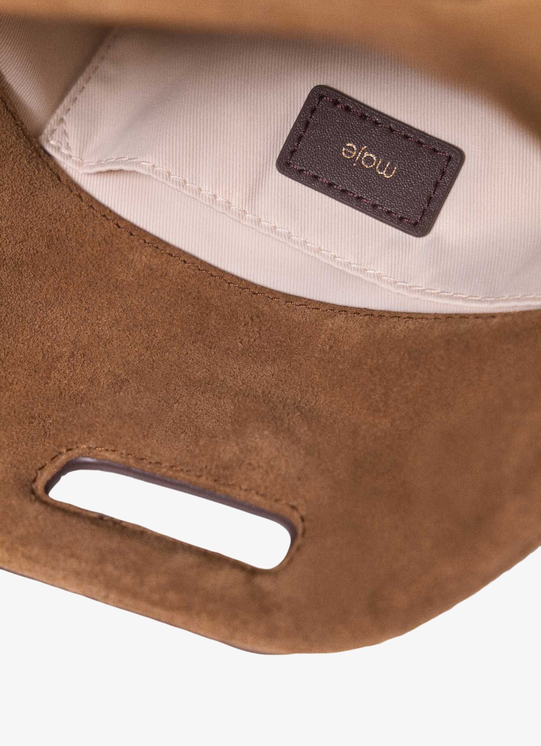 Maje Schoudertas van leer - detail 6 bruin