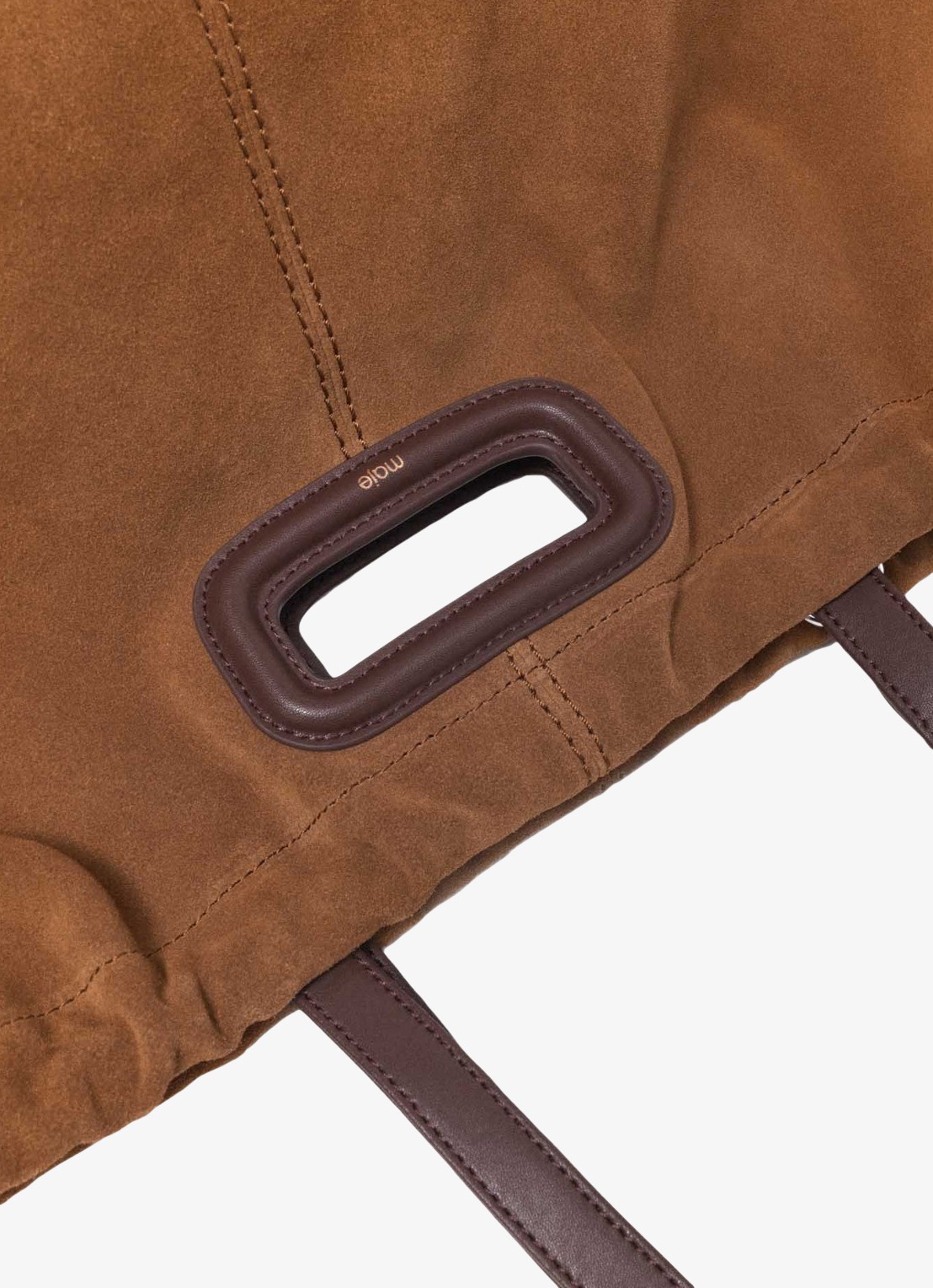 Maje Schoudertas van leer - detail 4 bruin