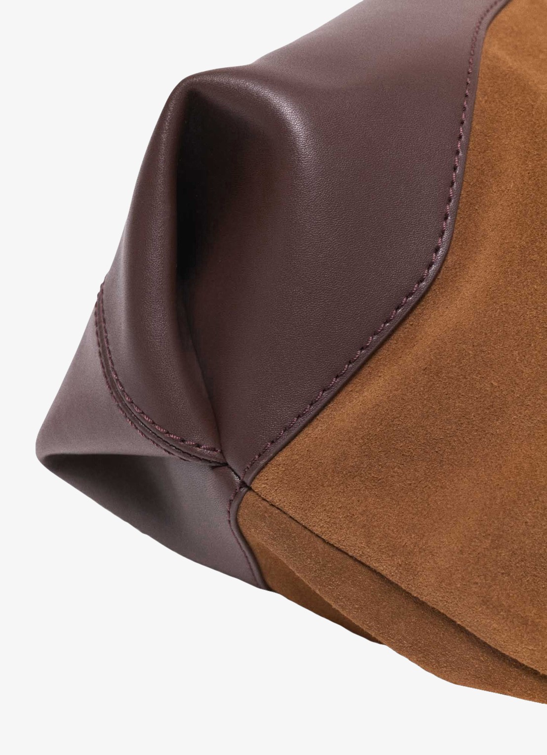 Maje Schoudertas van leer - detail 5 bruin
