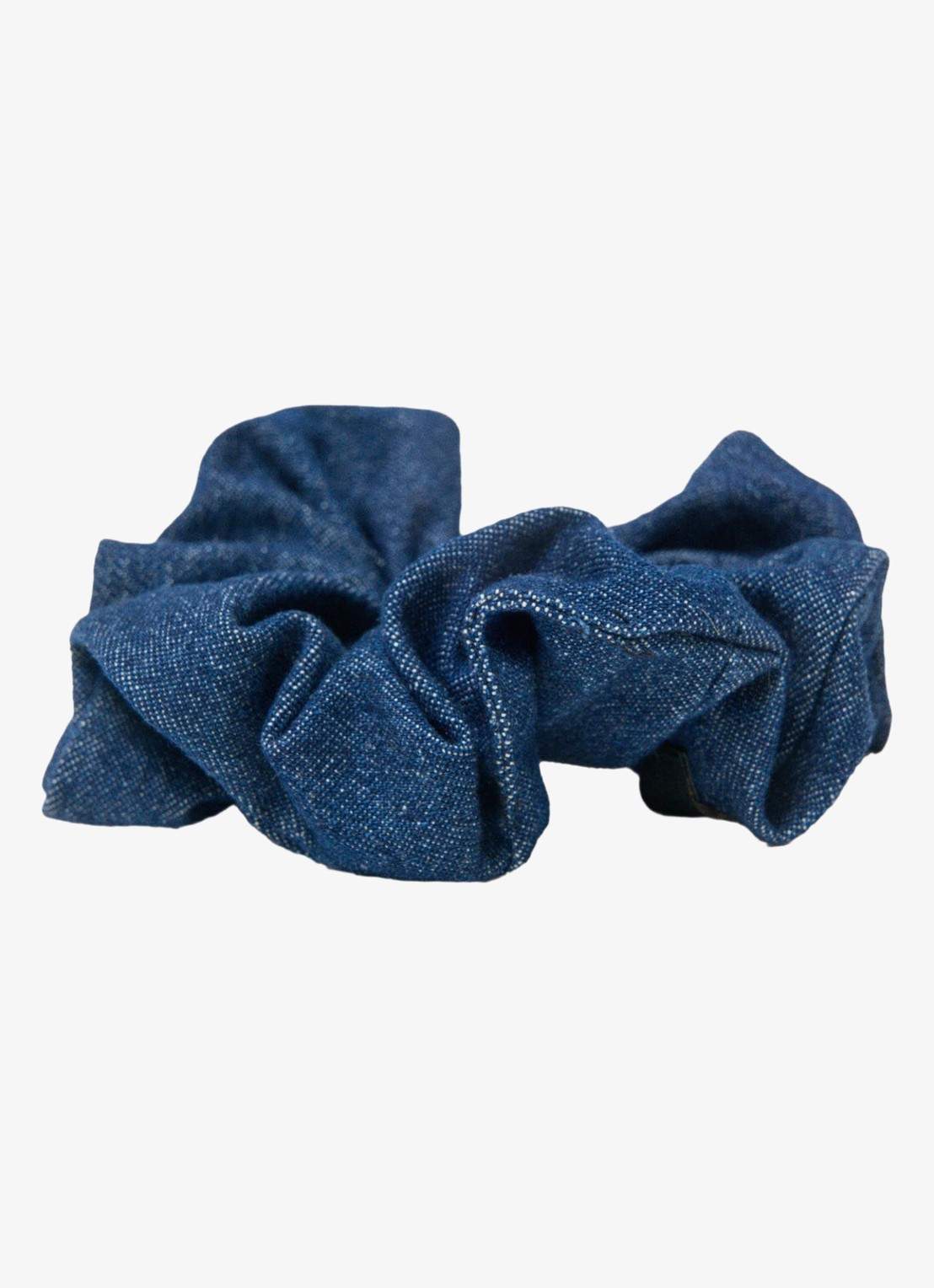 Maje Scrunchie van chambray - detail 2 donkerblauw