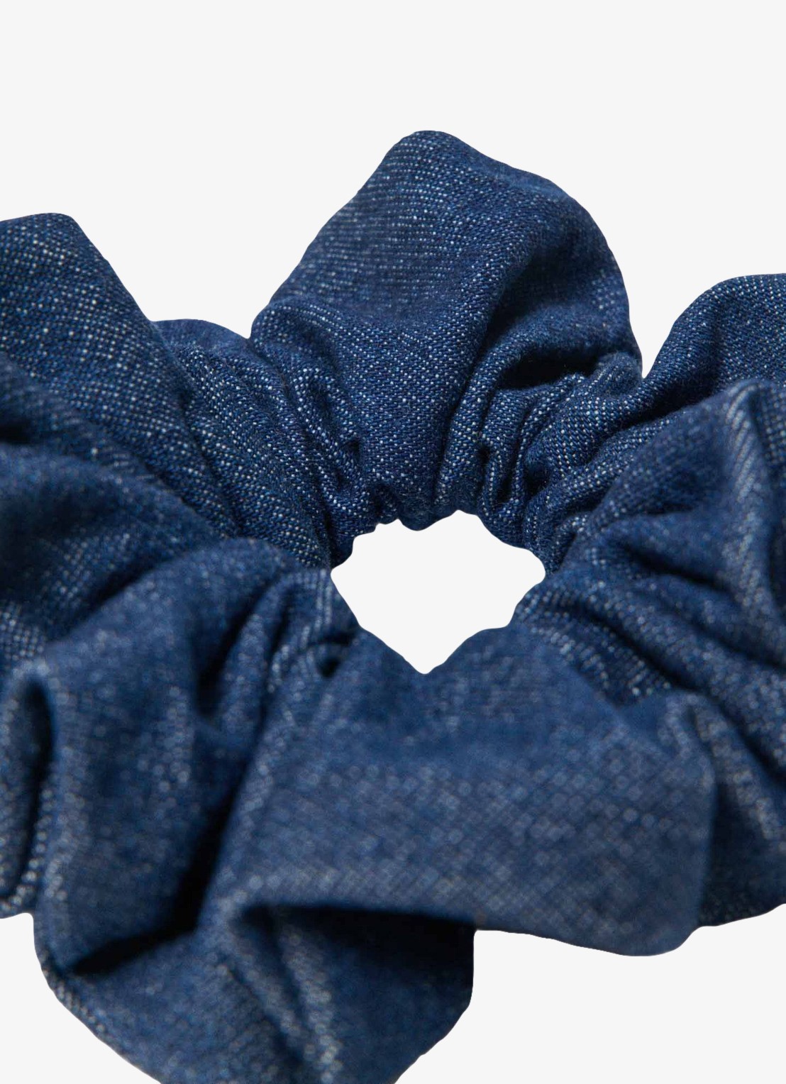 Maje Scrunchie van chambray - detail 3 donkerblauw