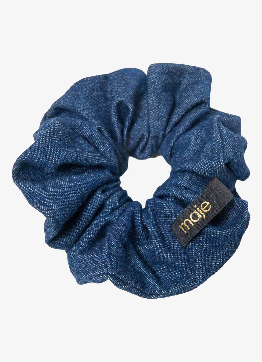 Maje Scrunchie van chambray - detail 4 donkerblauw