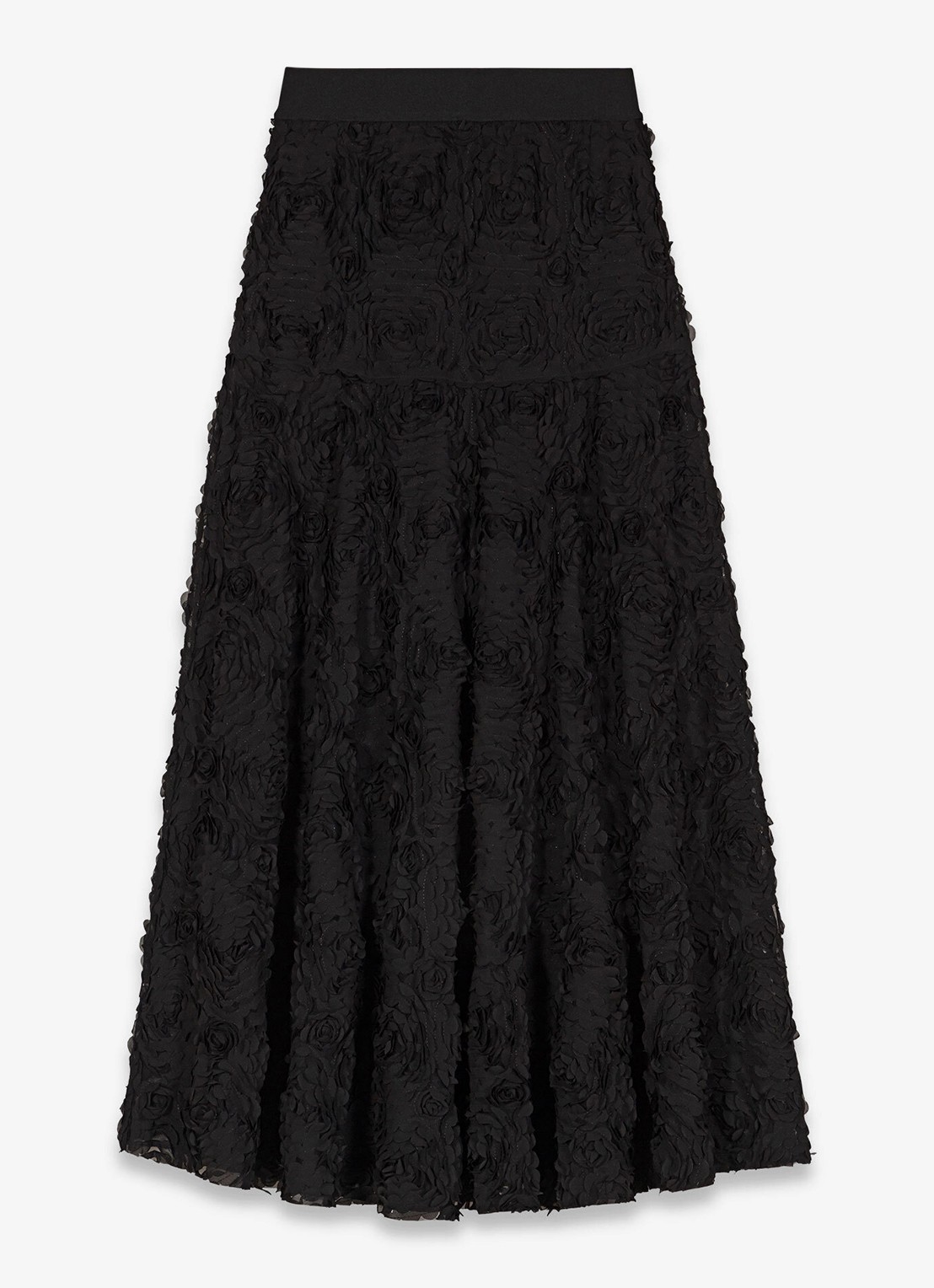 Maje Semi-transparante maxi rok met structuur - voorkant 5 zwart