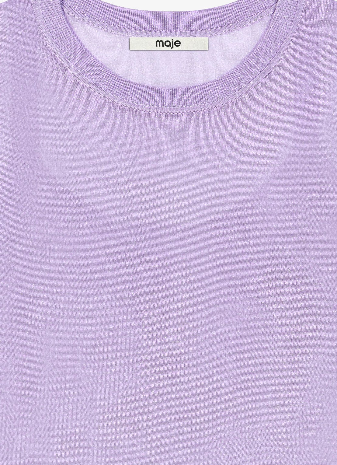 Maje Semi-transparante top met lurex - detail paars