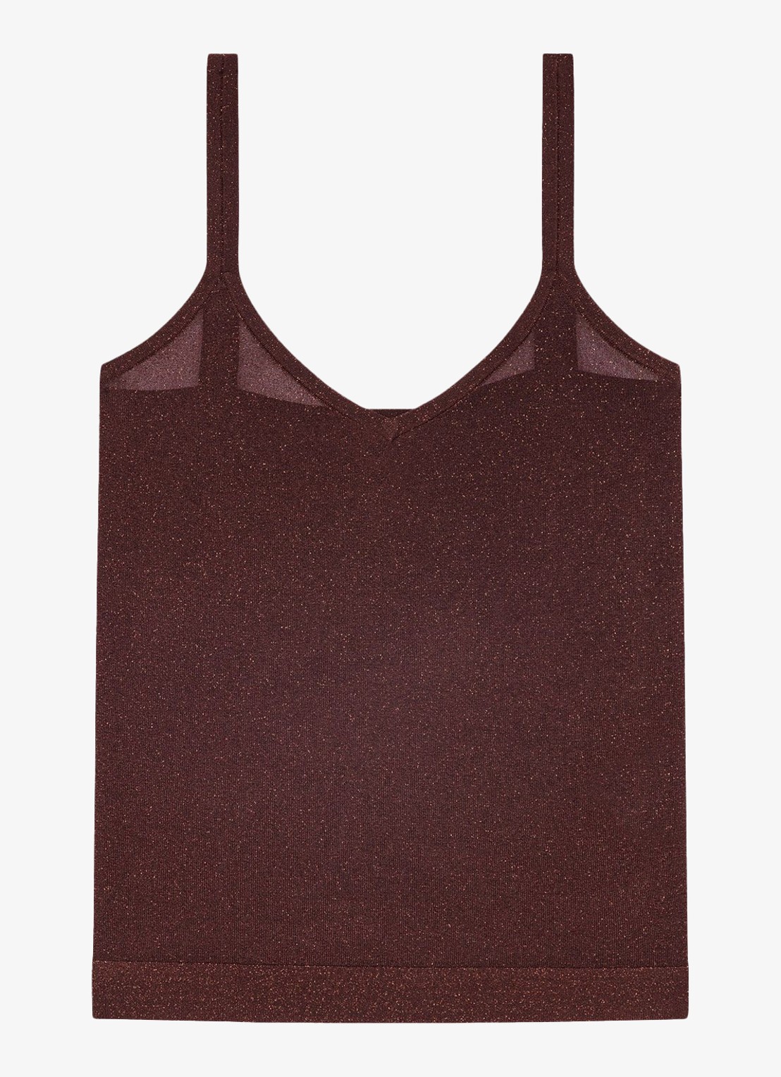 Maje Semi-transparante top met lurex - detail 4 brown / bruin