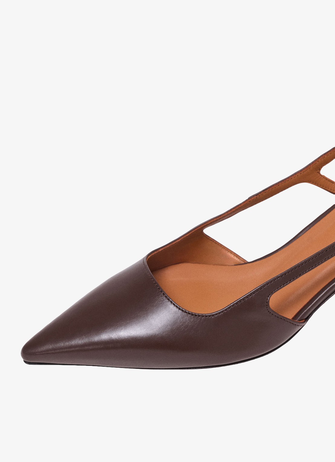 Maje Slingback van kalfsleer - detail 6 bruin