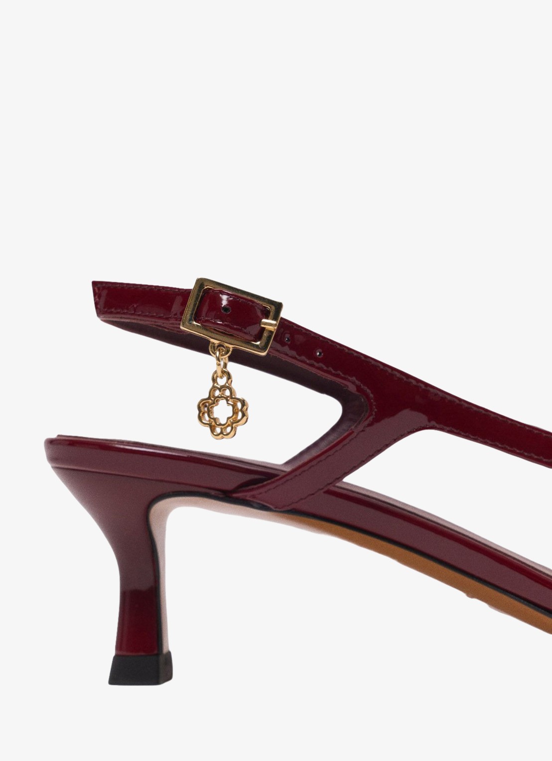 Maje Slingback van lakleer - detail 2 bordeauxrood