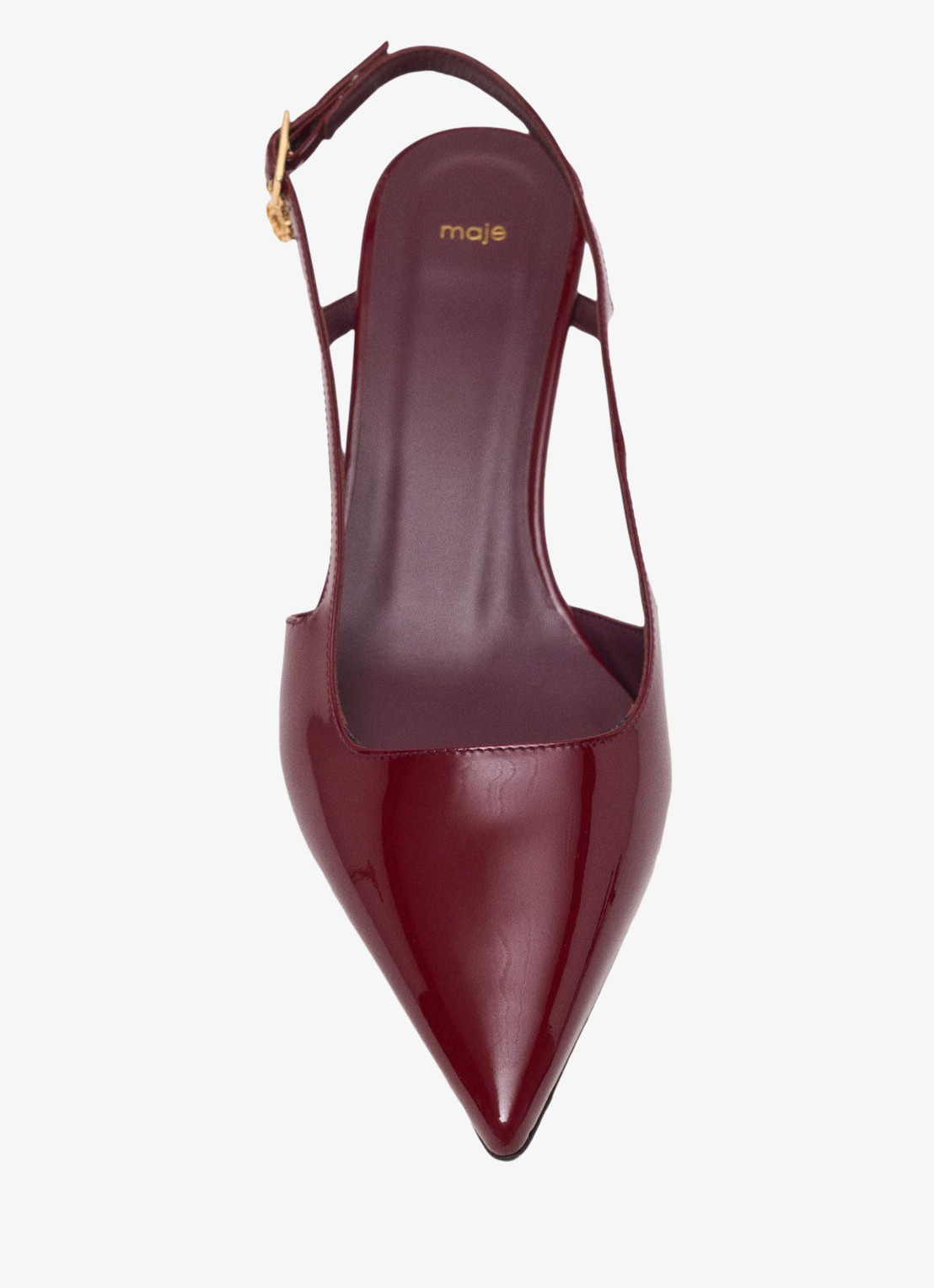 Maje Slingback van lakleer - detail 3 bordeauxrood