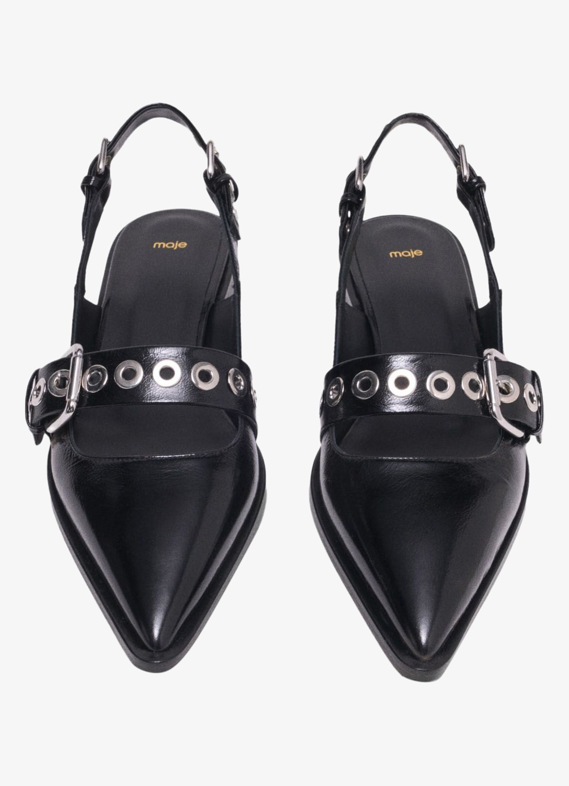 Maje Slingback van leer - detail 2 jeans