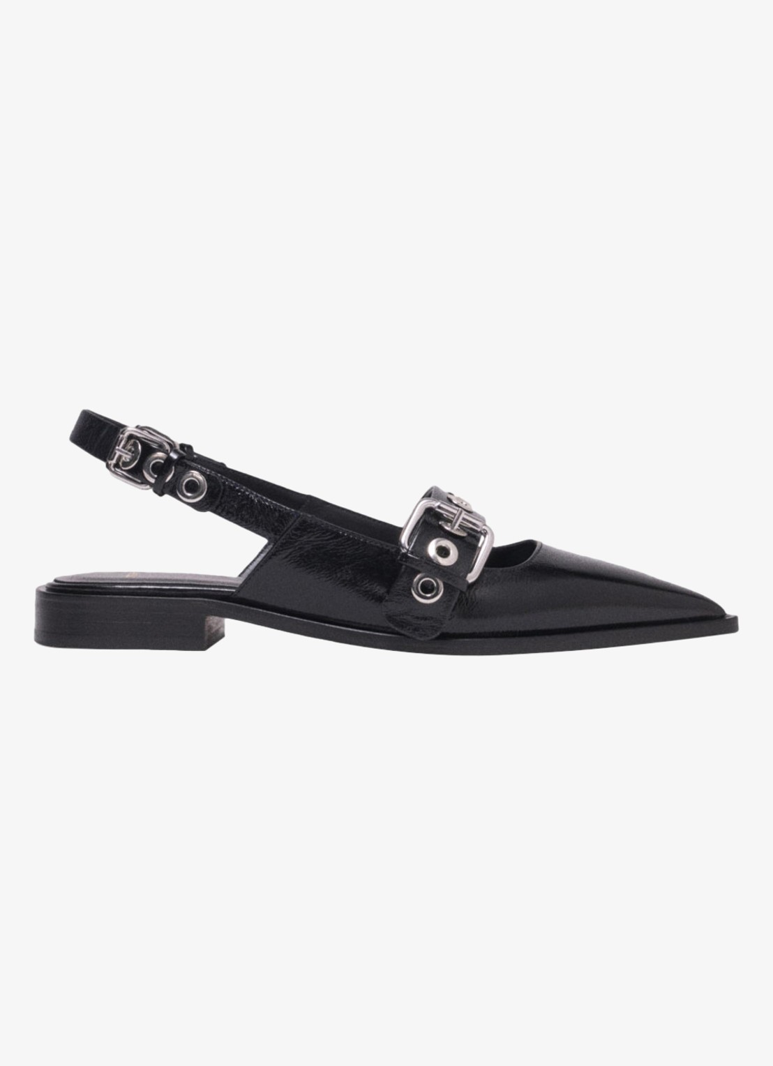 Maje Slingback van leer - voorkant 4 jeans