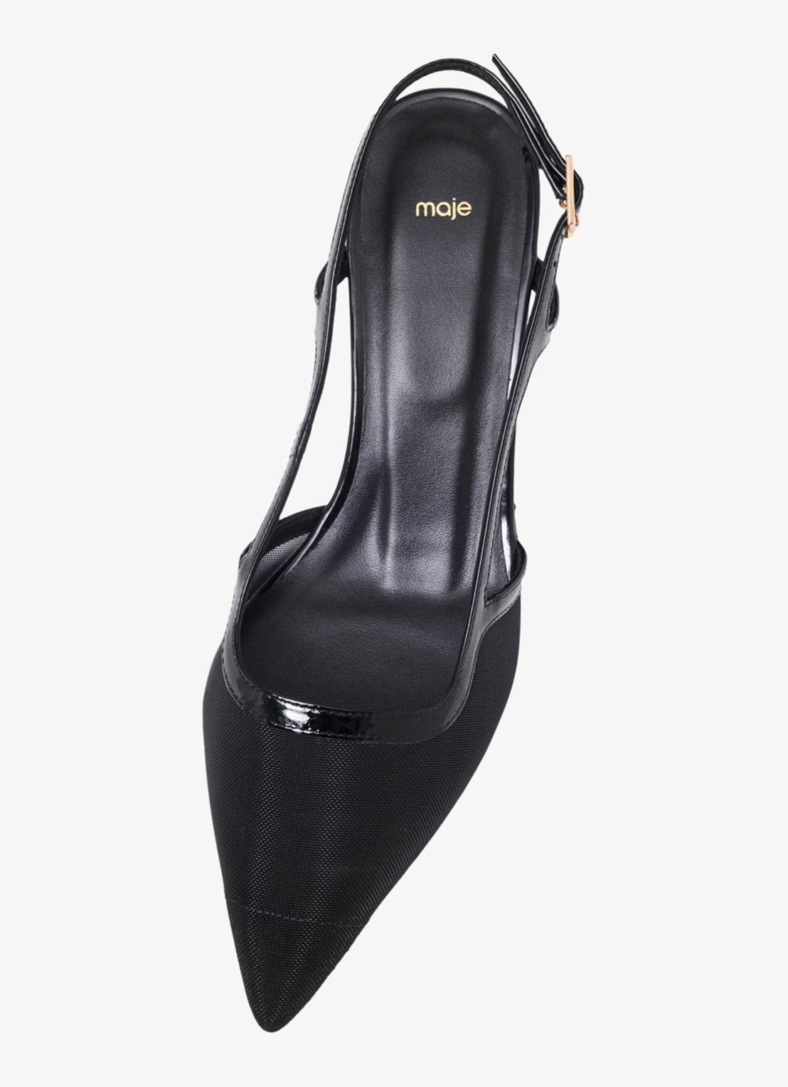 Maje Slingbacks van leer met mesh details - detail 4 jeans