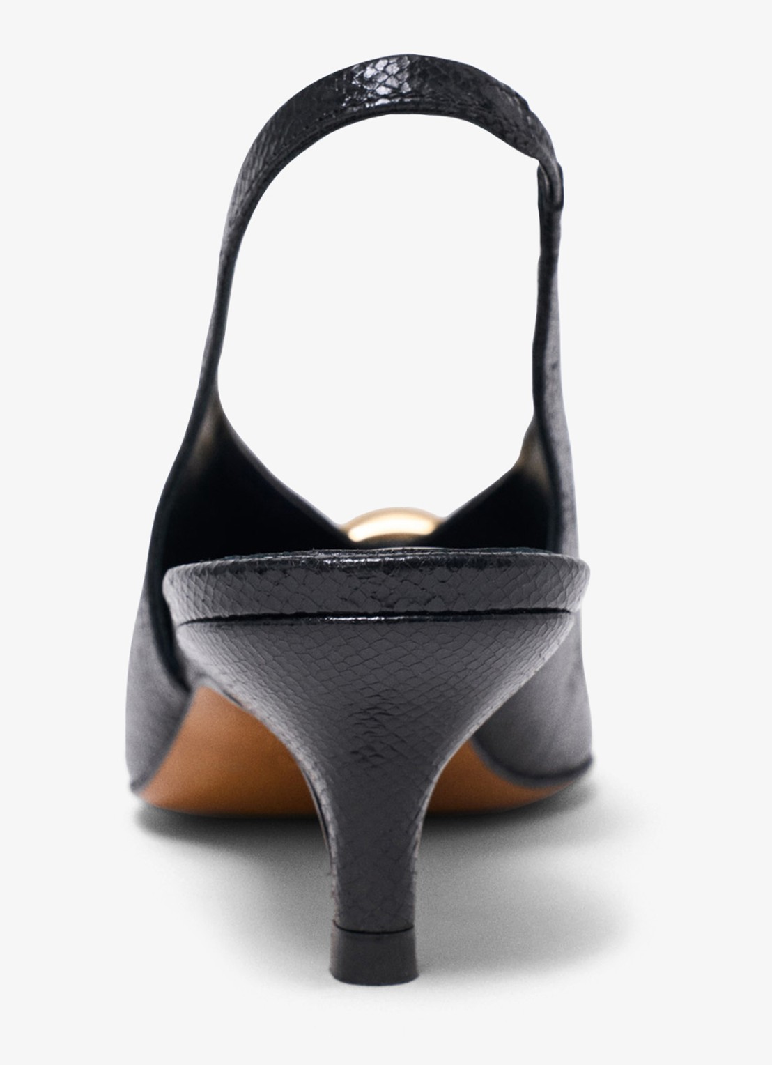 Maje Slingbacks van leer - achterkant 6 zwart