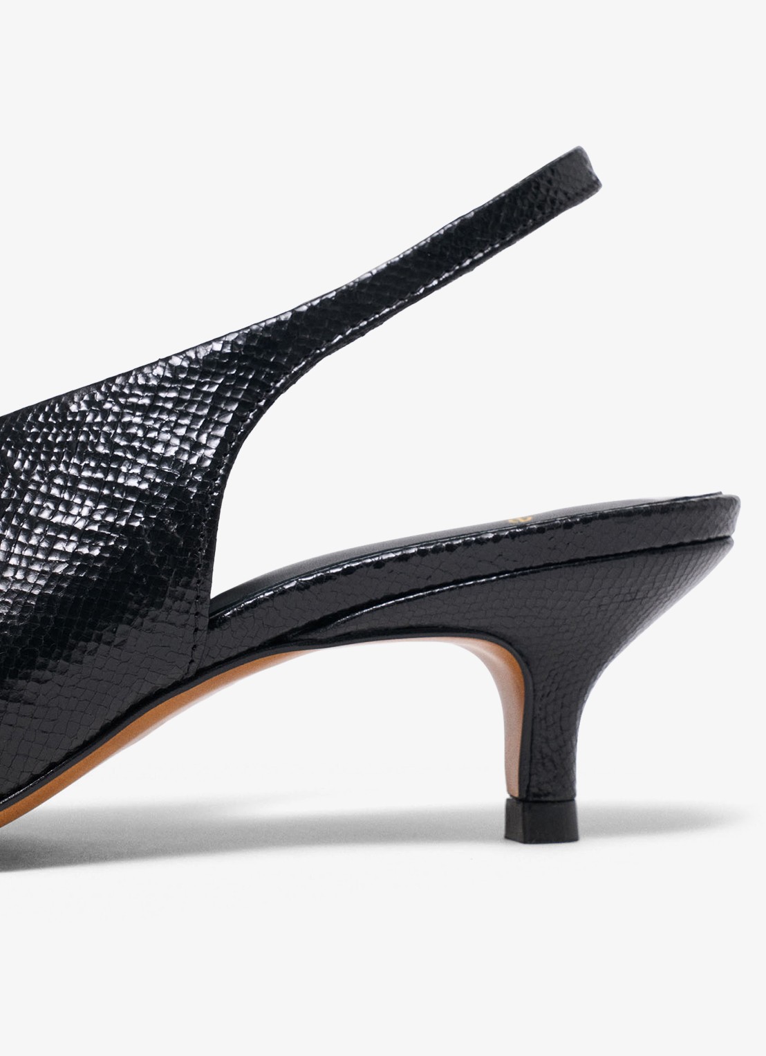 Maje Slingbacks van leer - detail 4 zwart