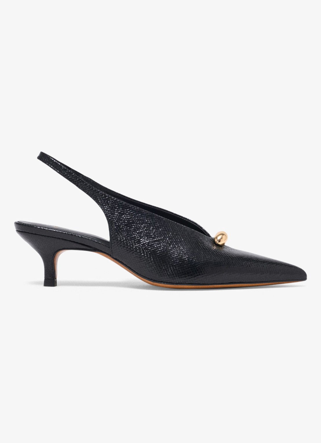 Maje Slingbacks van leer - voorkant 7 zwart