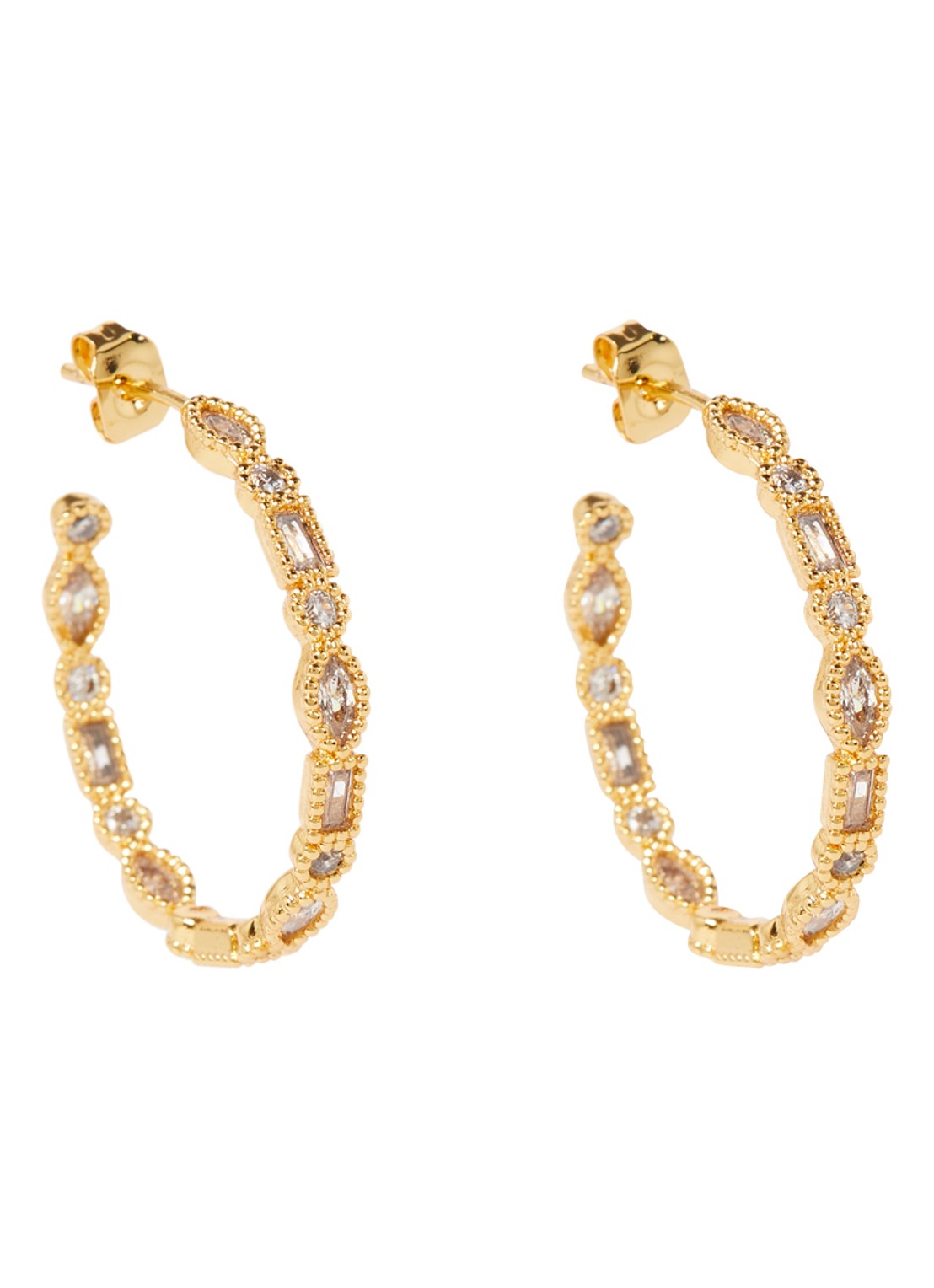 Maje Sophisticated oorringen met zirkonia - voorkant goud