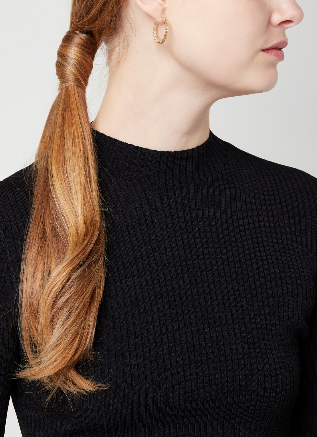 Maje Sophisticated oorringen met zirkonia - voorkant 2 goud