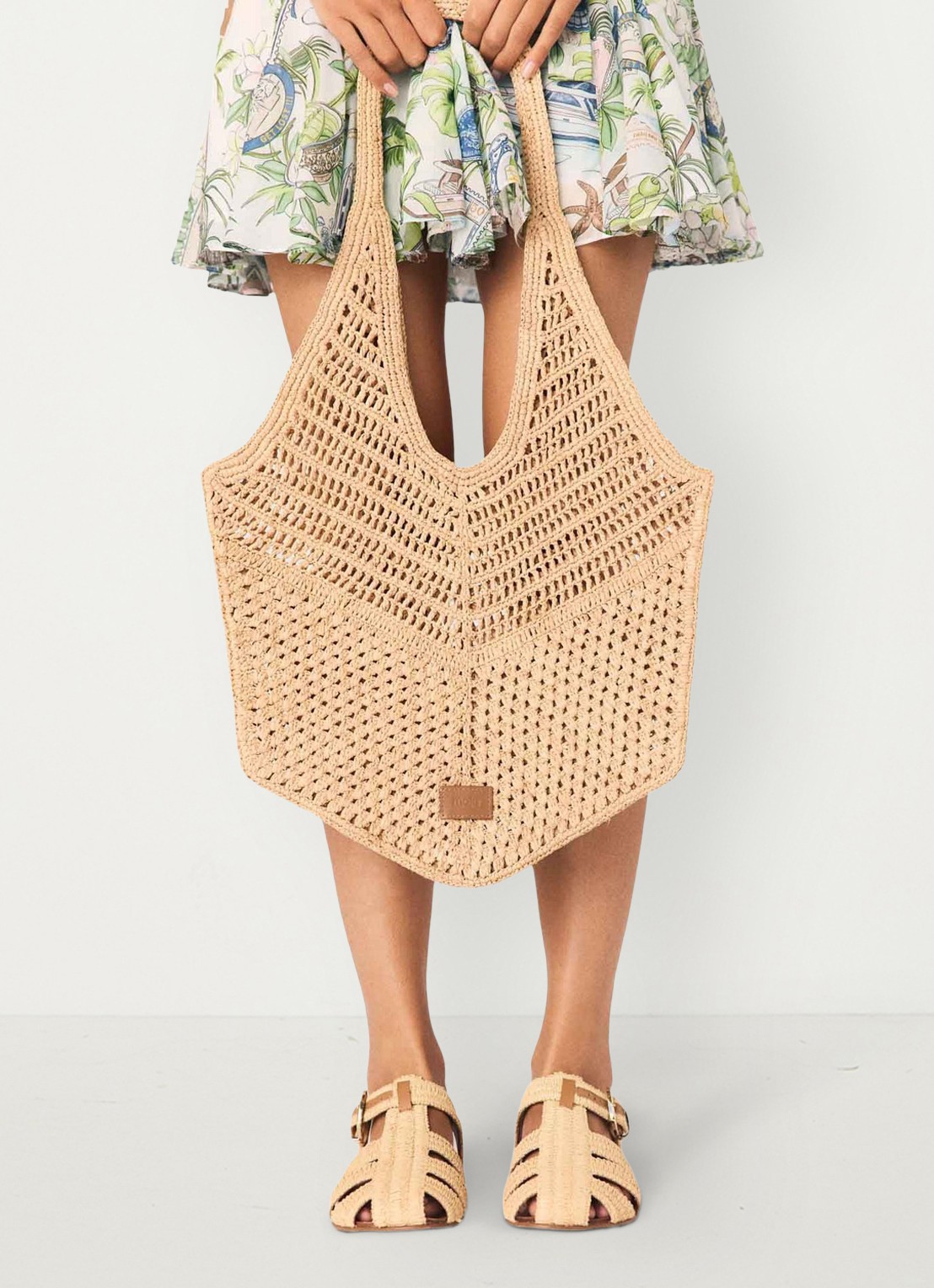 Maje Stephan City schoudertas met gevlochten detail - detail 6 beige