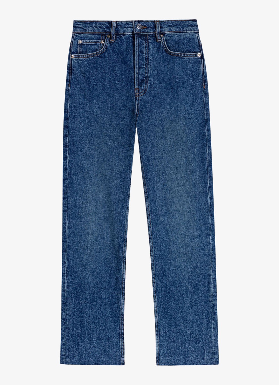 Maje Straight leg jeans met sierlijke broche - detail 8 donkerblauw