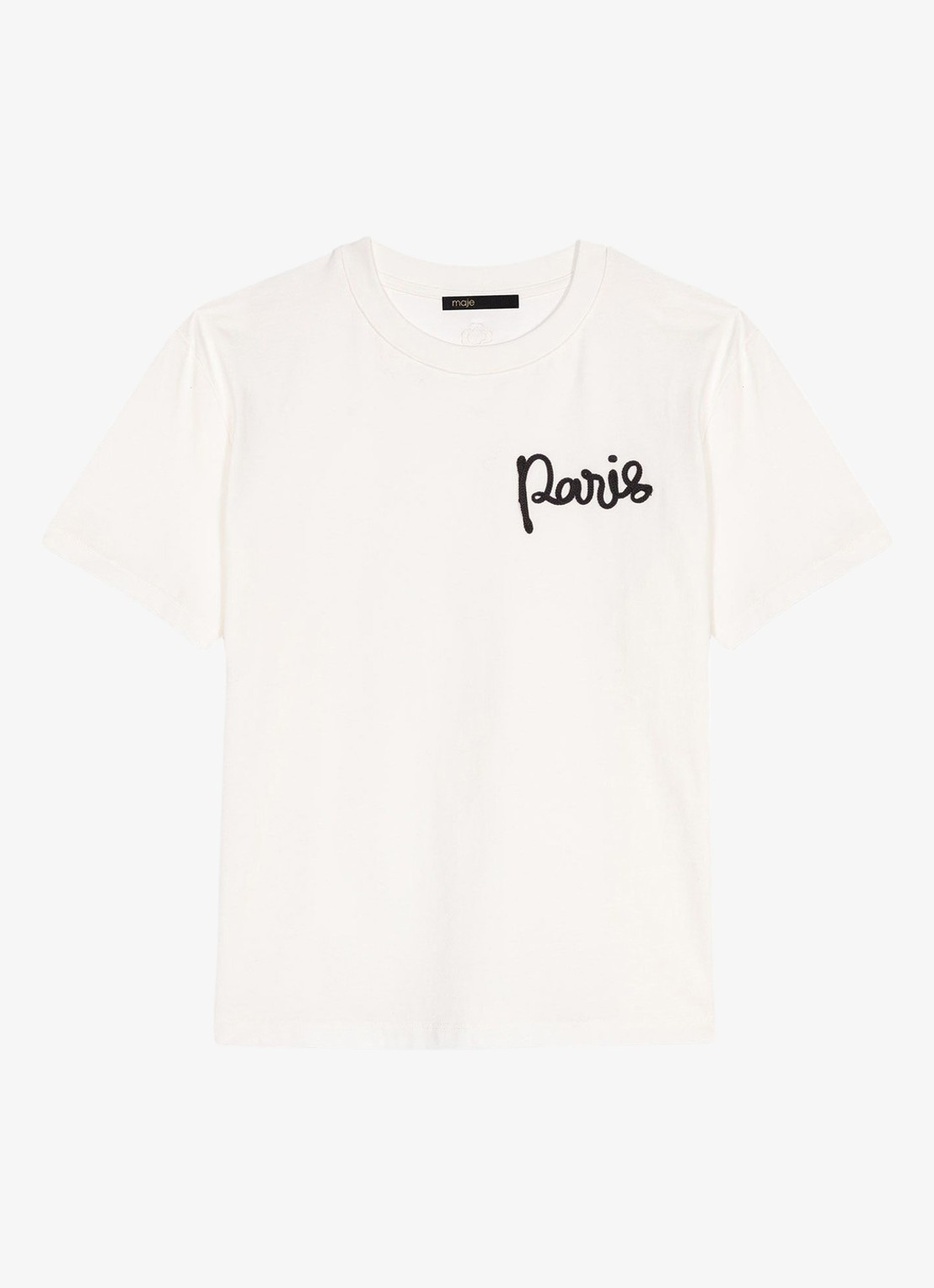 Maje T-shirt met borduring - voorkant 2 wit