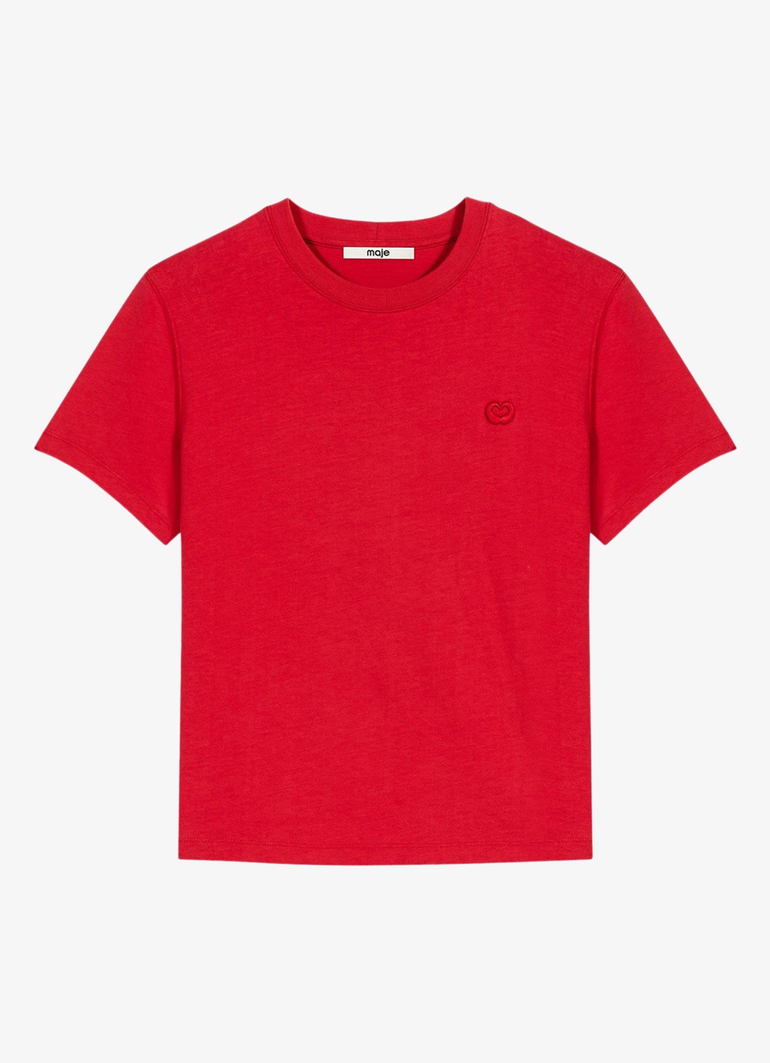 Maje T-shirt met borduring - voorkant 7 steenrood