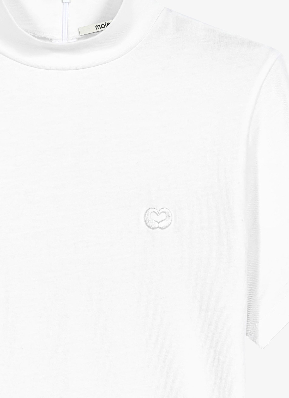 Maje T-shirt met borduring - detail 2 white / wit