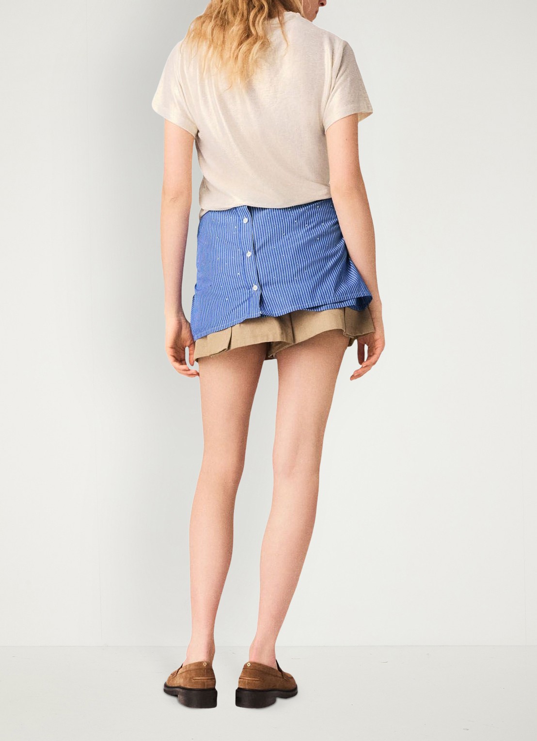 Maje T-shirt met glanzende finish - achterkant goud