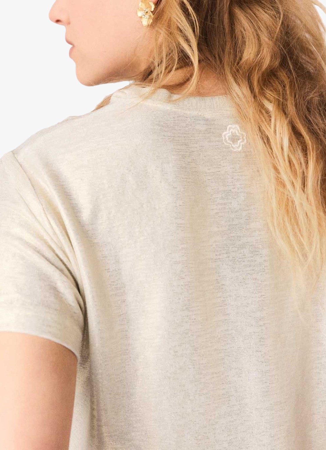 Maje T-shirt met glanzende finish - detail 5 goud