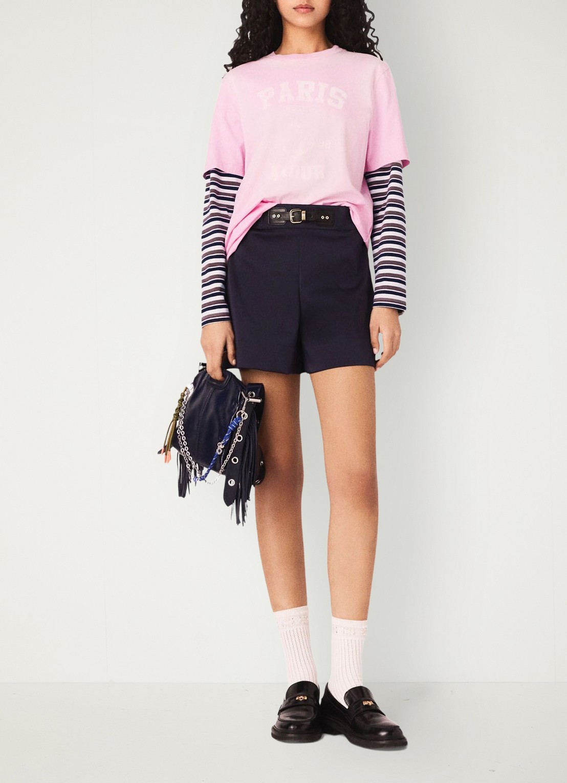 Maje T-shirt met print - voorkant 2 roze