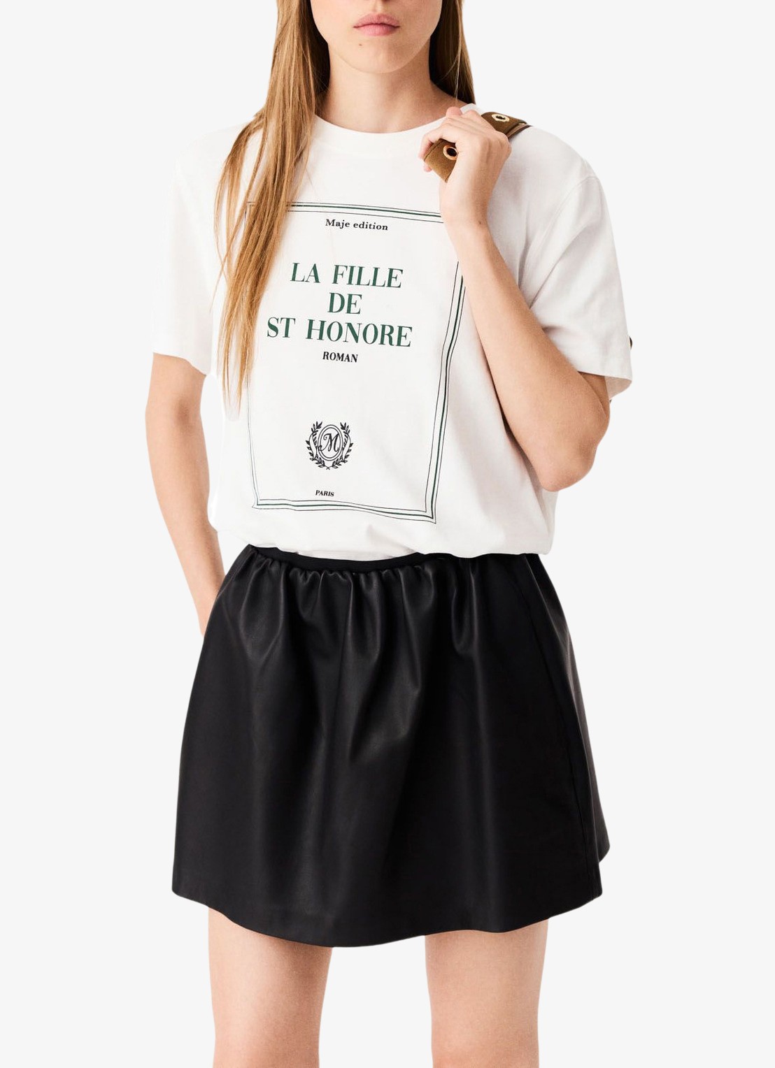 Maje T-shirt met print - detail wit