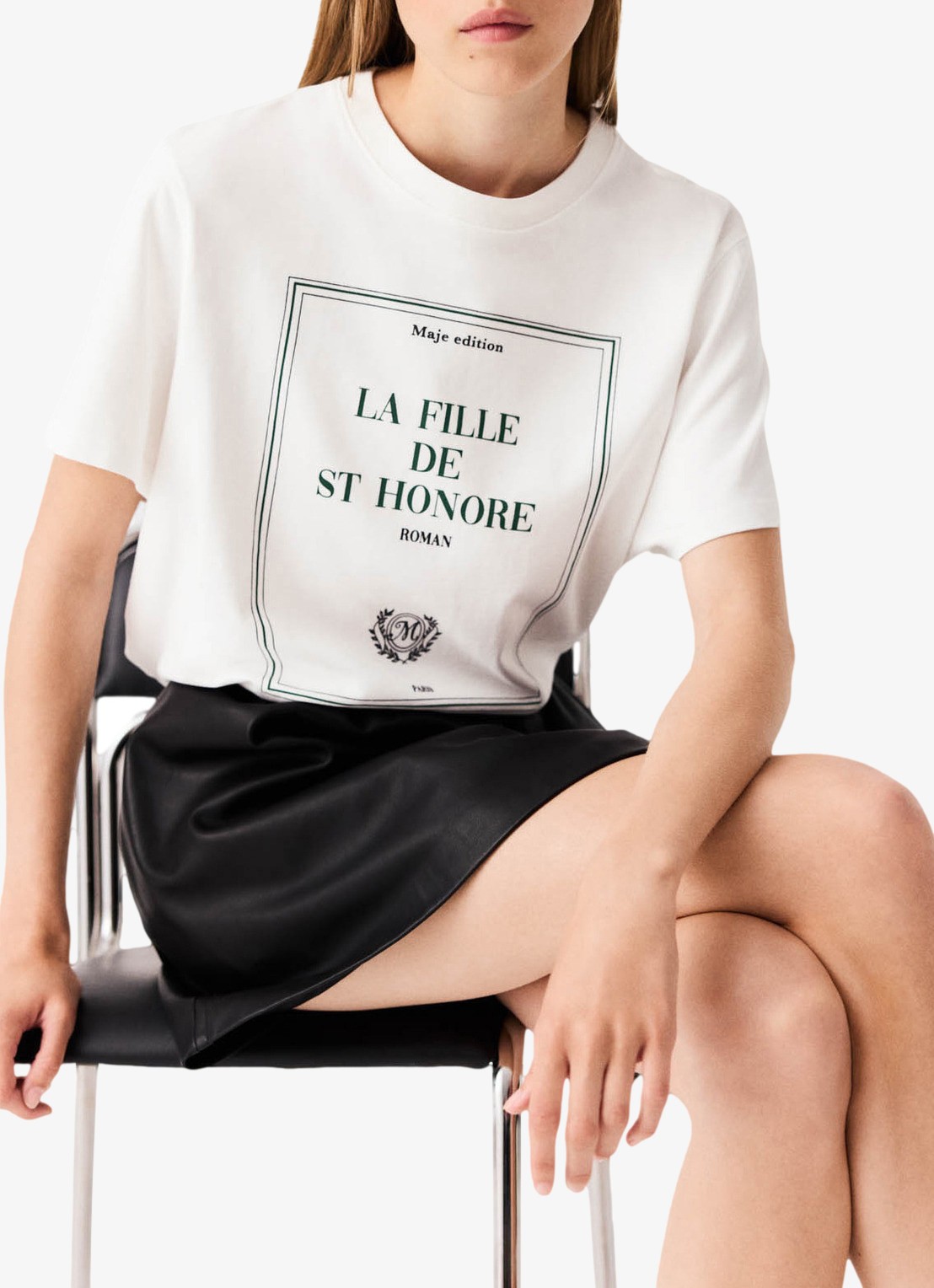Maje T-shirt met print - detail 3 wit