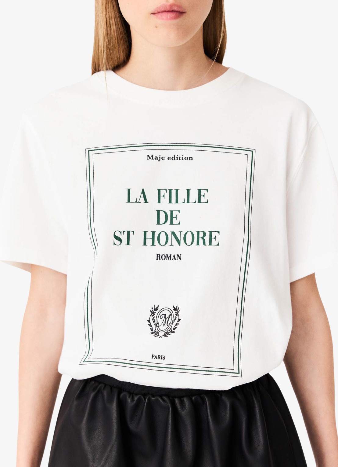 Maje T-shirt met print - detail 4 wit