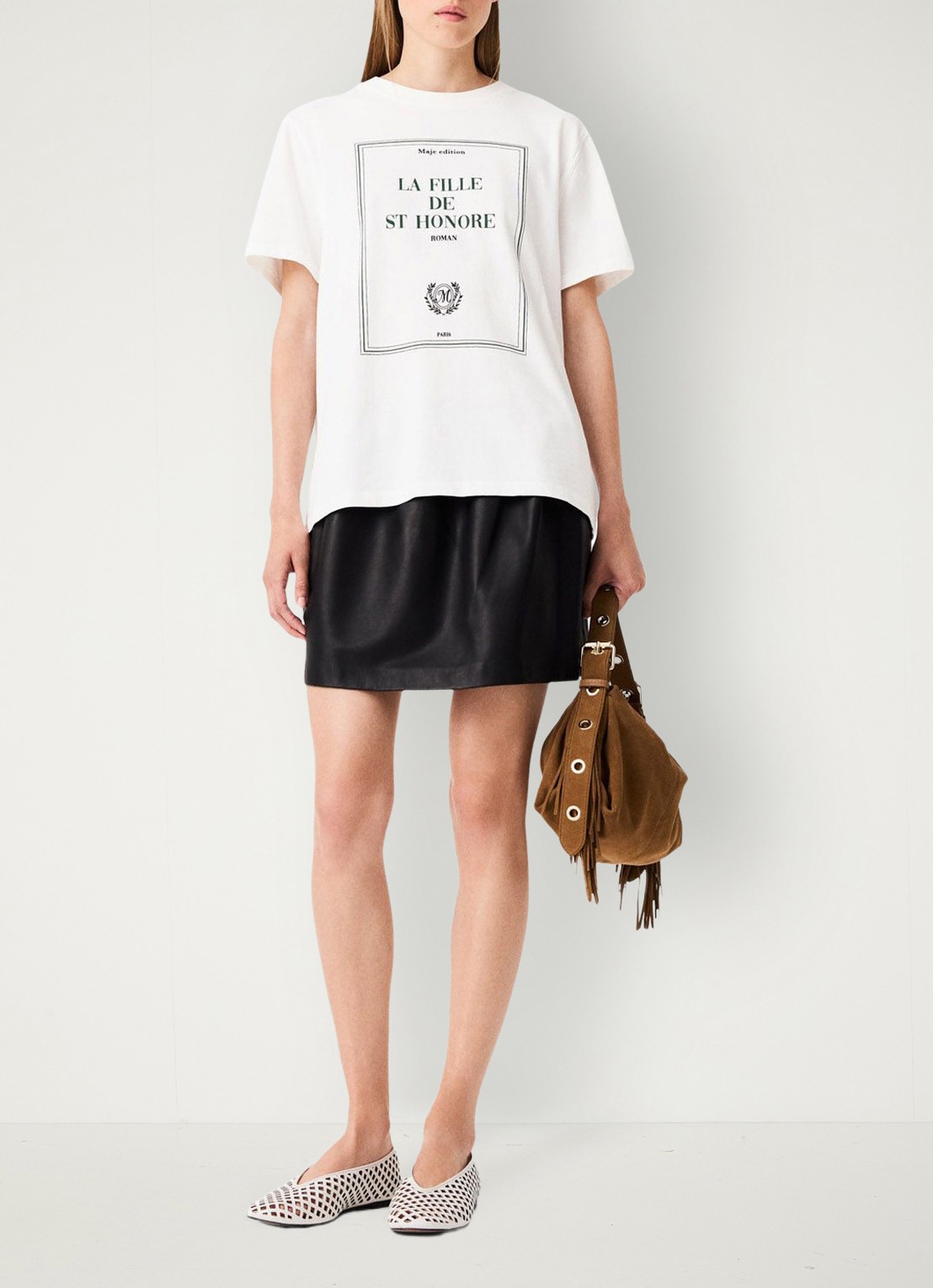 Maje T-shirt met print - voorkant 7 wit