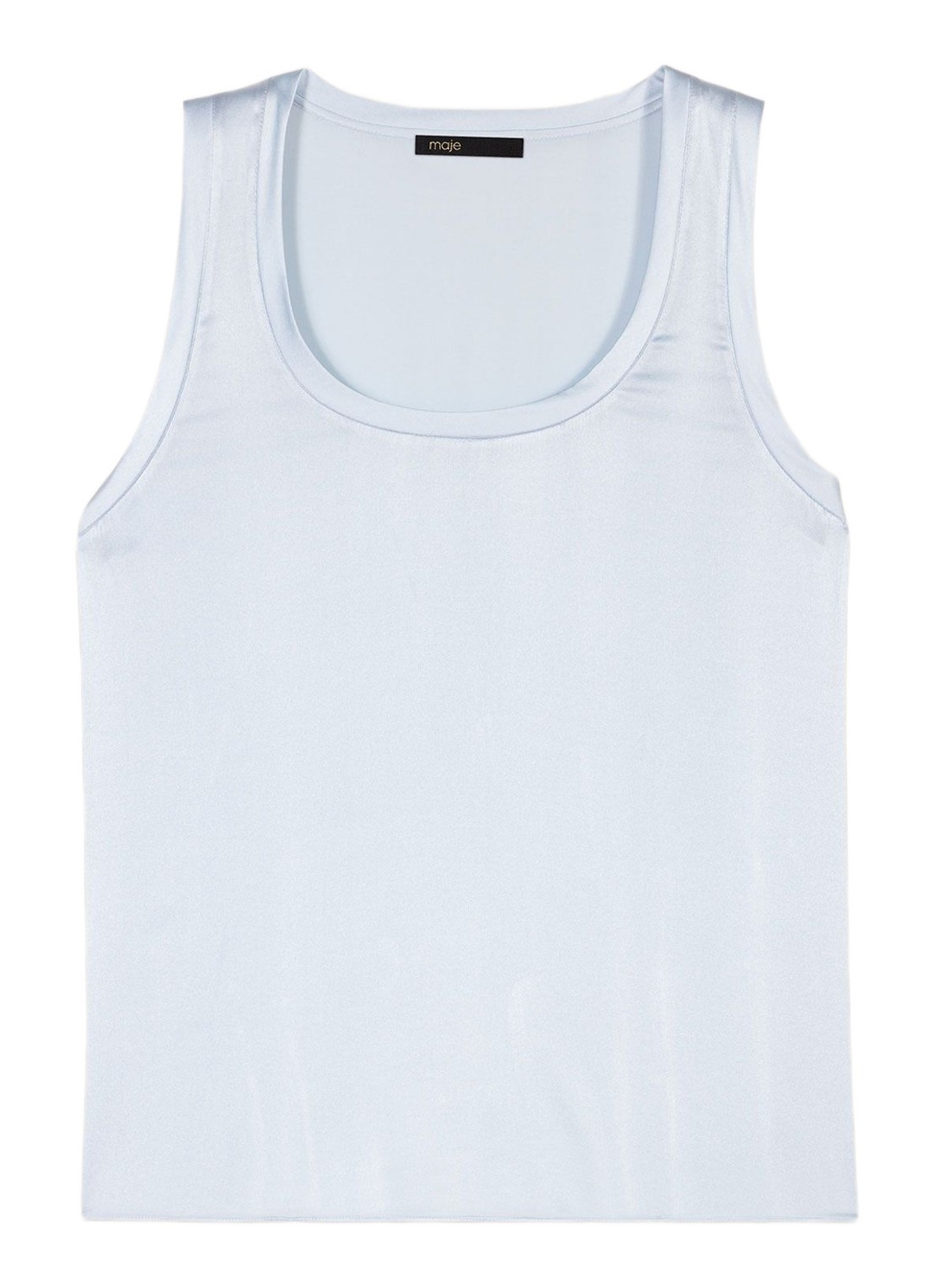 Maje Tanktop van zijde - voorkant lichtblauw