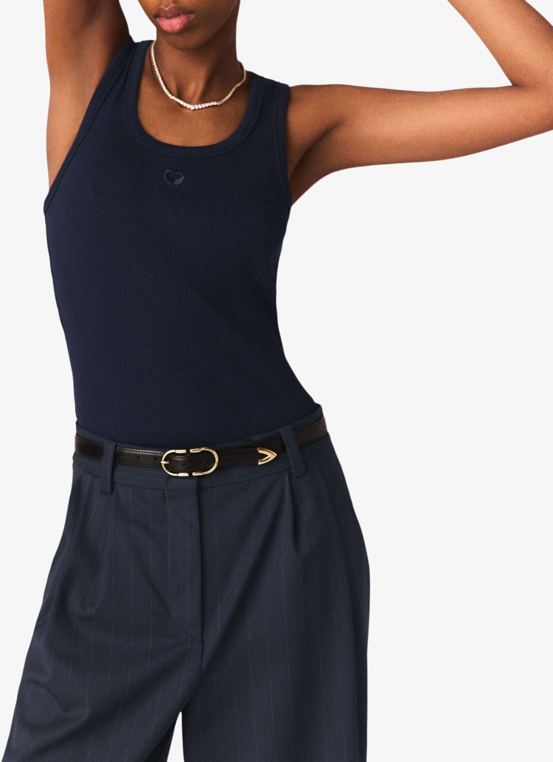 Maje Tanktops met borduring - detail 4 donkerblauw